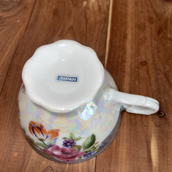 Rose Floral Bone China Tea Cup and Saucer - Butterfly Brand - Picture 7 of 10